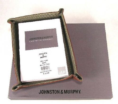 Johnston &amp; Murphy Brunished Mohogany Leather Memo Tray NEW!!