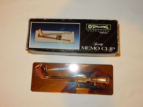 Old 6&#034; Spaulding Executive Collection - Sporty Memo Clip + Box -Metal-Gold Color