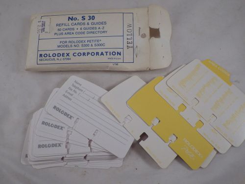 VINTAGE ROLODEX No. S30 PETITE REFILL CARDS Telephone S300  S310C Beige