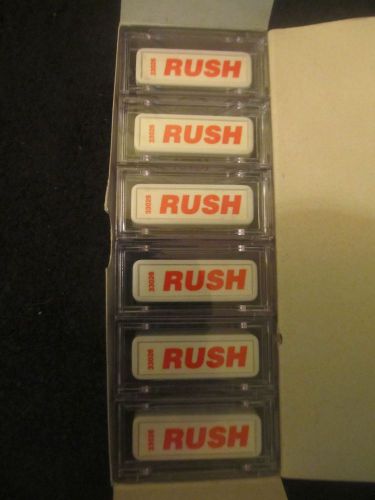 SIX &#034;RUSH&#034;  Red Self Inking Stamps - Royal Mark #33026