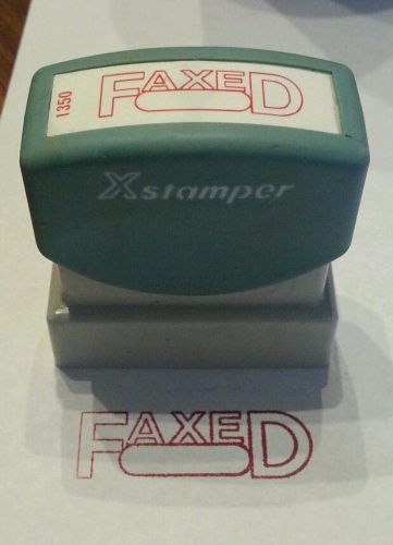 Xstamper 1350 SPECIALTY STAMP &#034;FAXED&#034; RED / GREEN BODY