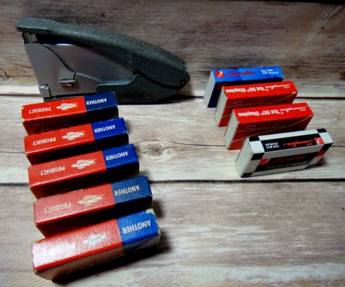 Rare Vintage Swingline Tot All Metal Stapler Hand Held w Nine 9 Boxes of Staples