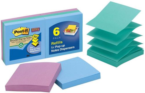 Recycled Per Sticky Pop Up Notes 3 X 3 Assorted Tropical Ors R330-6sst