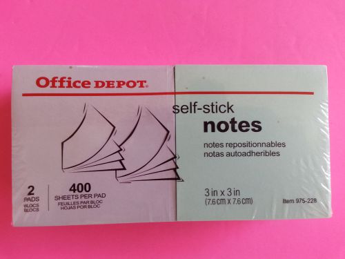 3&#034; x 3&#034; self stick notes,office depot, 2 pads, 800 colored notes total