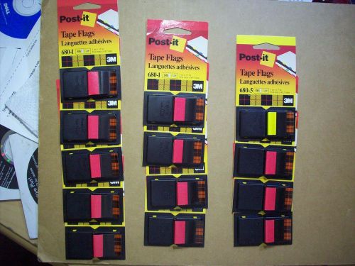 650 POST-IT Flags 1 x 1.7 in,Red 680-1 + 1- Yellow 680-6