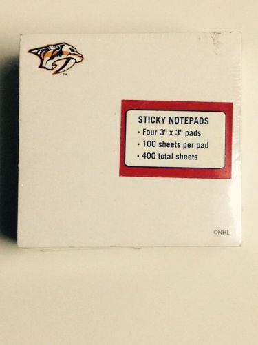 Turner nhl nashville predator sticky notes 3&#034; x 3&#034; new sealed 4 pads 100 each for sale