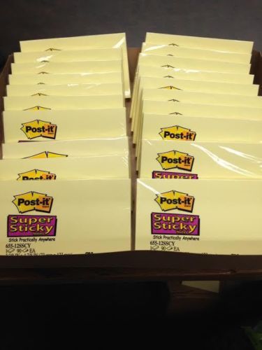 Post-it 3x5 Super Sticky Notes Yellow, Five 12 Packs+16 Loose All Sealed, 76 tot