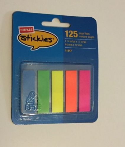 Page Flags, Staples Stickies, 125 Count, New