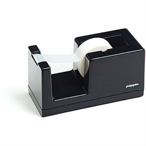 Poppin Office Supplies Tape Dispenser Black (with 2 Free Rolls of Tape)