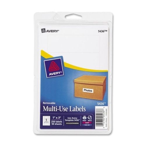 LOT OF 4 Avery Multipurpose Label - 3&#034; Width x 1&#034; L - 250/Pack - White
