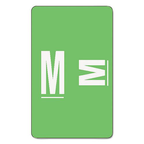 Alpha-Z Color-Coded Second Letter Labels, Letter M, Light Green, 100/Pack