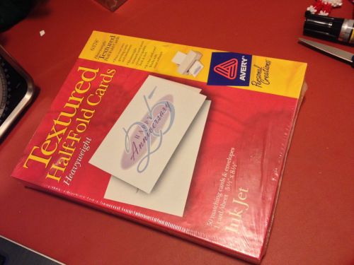 AVERY 6378 Textured Half-Fold Ink Jet Cards and Envelopes - 2 pack = 100 CARDS