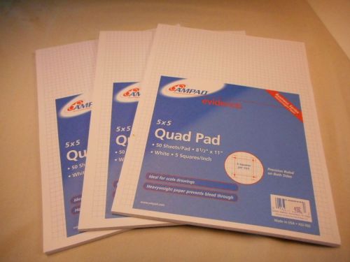 Ampad evidence, ruled both sides , 8 1/2&#034; x 11&#034;, 50 sheets per pad for sale