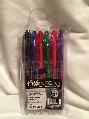 Pilot® FriXion® POINT Erasable Gel-Ink Pens, Extra Fine Point, Assorted, 6/Pack