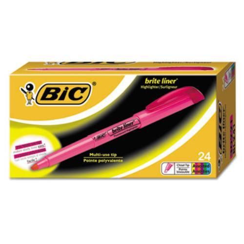 Bic Corporation BL241AST Brite Liner Highlighter, Chisel Tip, Assorted Ink, 24