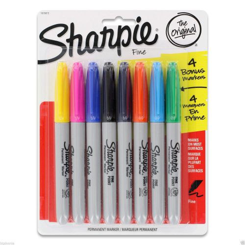 NEW 3 8 Packs 24 Sharpie Permanent Markers Fine Point Assorted Colors 1876872