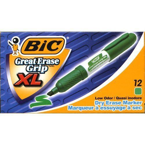 Bic Great Erase Whiteboard Marker - Chisel Marker Point Style - Green (gdem11gn)