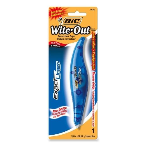 LOT OF 6 BIC Wite-Out Exact Liner Correction Tape Pen -0.2&#034;Wx19.8ft L