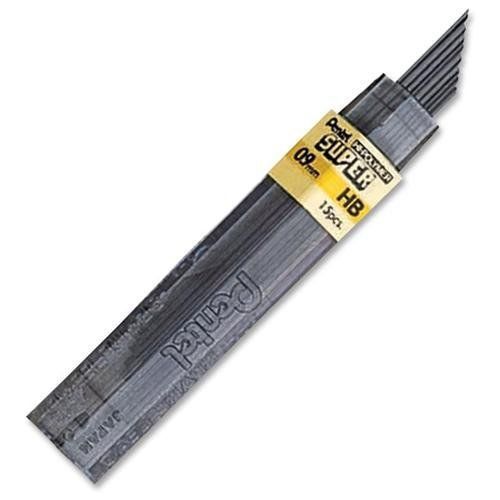 Pentel super hi-polymer lead - 0.90 mm - bold point - hb - black - 15 / (509hb) for sale