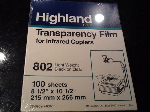 HIGHLAND brand TRANSPARENCY FILM FOR INFRARED COPIERS 100 sheets
