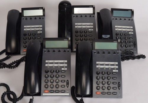 Lot of 5 NEC Telephones DTU-8D Black w/ Handset