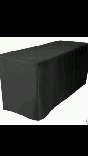 4&#039; Fitted Polyester Table Cover Tablecloth 30&#034; Width - BLACK