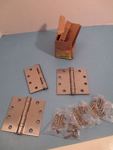Stanley  door hinge fbb179  4.5&#034;x 4.5&#034; set of 3 hinges and screws for sale