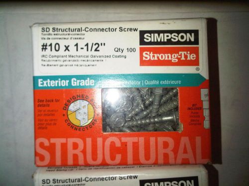Simpson strong-tie sd10112r100 wood screw-100 #10x1-1/2 wd screw for sale
