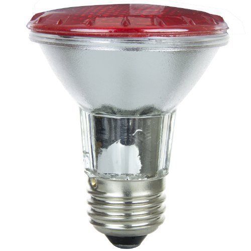 Sunlite 50par20/hal/fl/r 50-watt halogen par20 reflector bulb  red for sale