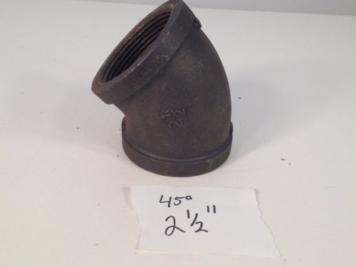45 Degree 2 1/2&#034; Malleable Iron Black Pipe Elbow Fitting