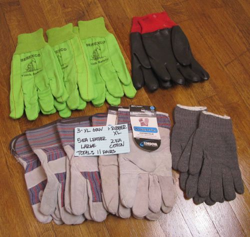 Men&#039;s Work Gloves Safety Leather Gloves Cotton Gloves NEW Size LG XL