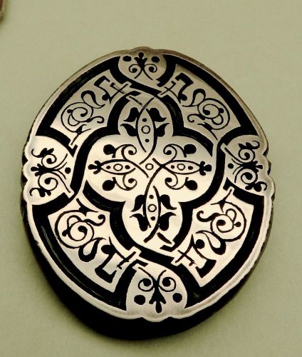 English oval bookbinder tool stamping embossing die bookbinding ARABESQUE Bronze