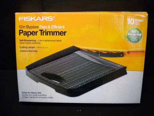 Fiskars 12&#034; Cut Bypass Paper Trimmer 10-Sheet Capacity 01-005452