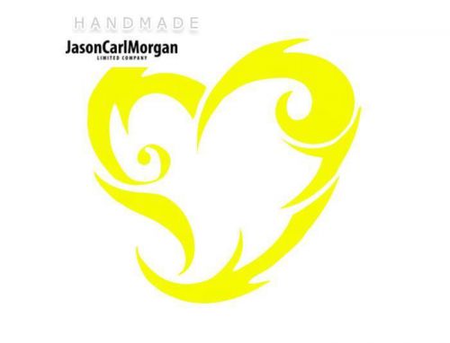 JCM® Iron On Applique Decal, Tribal Heart Neon Yellow