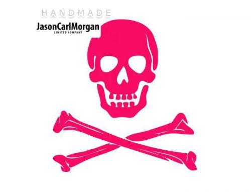 JCM® Iron On Applique Decal, Skull and Bones Neon Pink