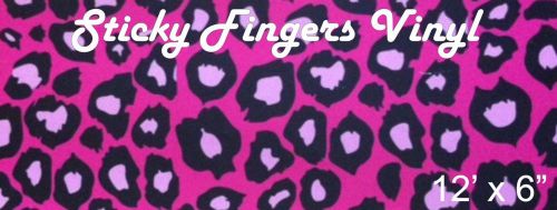 1 sheet *pink leopard* heat transfer vinyl 14&#034; x 6&#034; iron on-cricut silhouette for sale