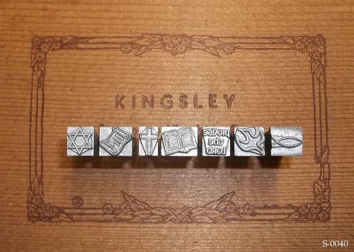 Kingsley Machine - 7 Religious Emblems - Hot Foil Stamping - on 18pt.