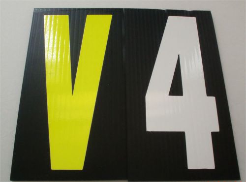 Black Sign Letters - Qty 220–110 8&#034; WHITE &amp; 110 8&#034; YELLOW Letters W/Free Track