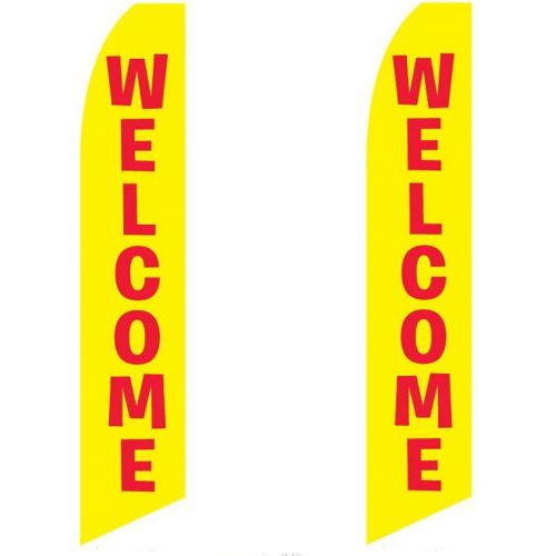 Swooper Flag 2 Pack Welcome Yellow With Red Text