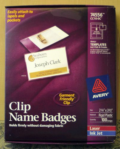 Avery 74556 Clip Name Badge 100 Count Free US Shipping