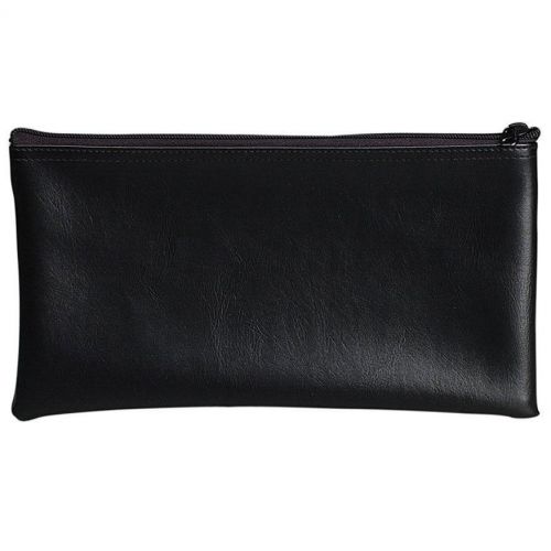 Currency bank deposit utility vinyl zipper bag, 11 x 6&#034;, black for sale