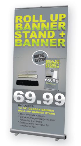 ROLL UP BANNER STAND + BANNER - SPECIAL GOING ON NOW!!!!!!!