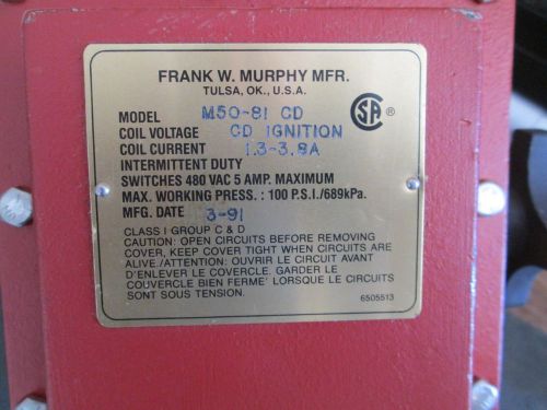 4 Murphy gas shut off valves model M50-81 CD, new part but no boxes
