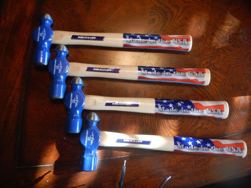 Lot of 4 32 ounce (2 pound) Vaughan Ball Pein Wooden Handle Hammers. Brand New