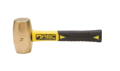 ABC Hammers Brass Drilling Hammer, 4-Pound, 8-Inch Fiberglass Handle, #ABC4BFS