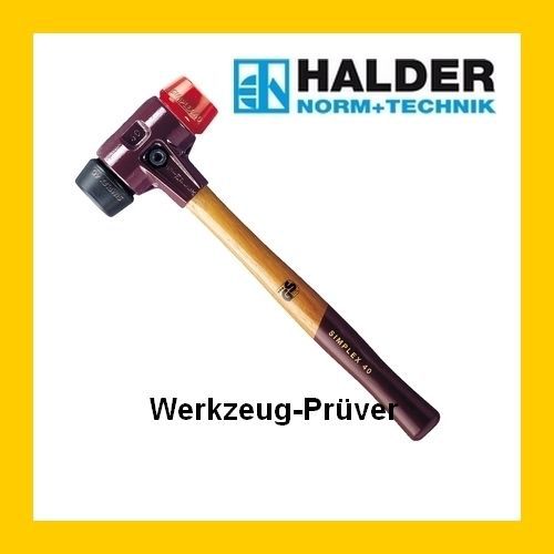 Simplex Schonhammer 40mm 40 mm rot/schwarz hart/Gummi 640Gr. HALDER Hammer