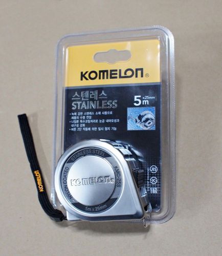 New Komelon STAINLESS Tape Measure 5m x 25mm KMC-25S Metric Korea
