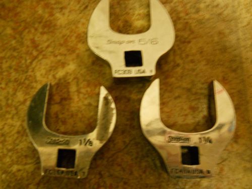 Lot of Snap-On 3/8 Drive Crowsfeet Wrenches 15/16,1 1/4,1 1/8