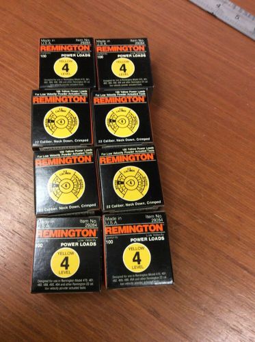 Ramset 42cw (8) boxes of 100 #4 &#034;yellow&#034; 22 cal single shot loads new for sale