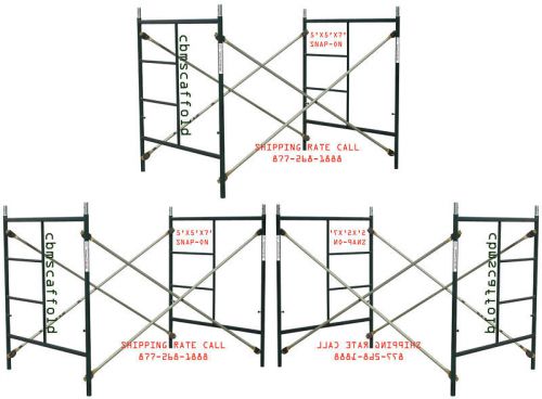 3 scaffolding masonry frame sets 5&#039; x 5&#039;x 7&#039; snap on cross braces &amp; coupling pin for sale